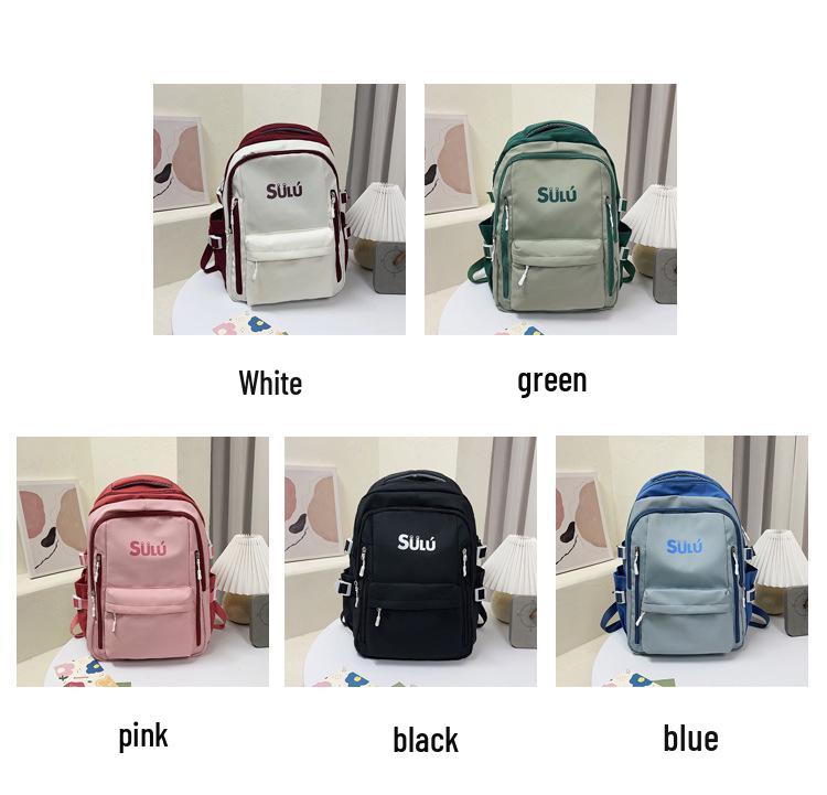 Damen Retro Farbblock Rucksack für Studenten (Grosse Kapazität)