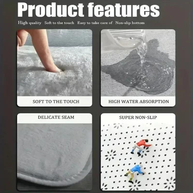 Christmas Decoration Anti Slip Carpet Santa Claus Pattern Circular Carpet Christmas Decoration Anti Slip Carpet Home Decoration