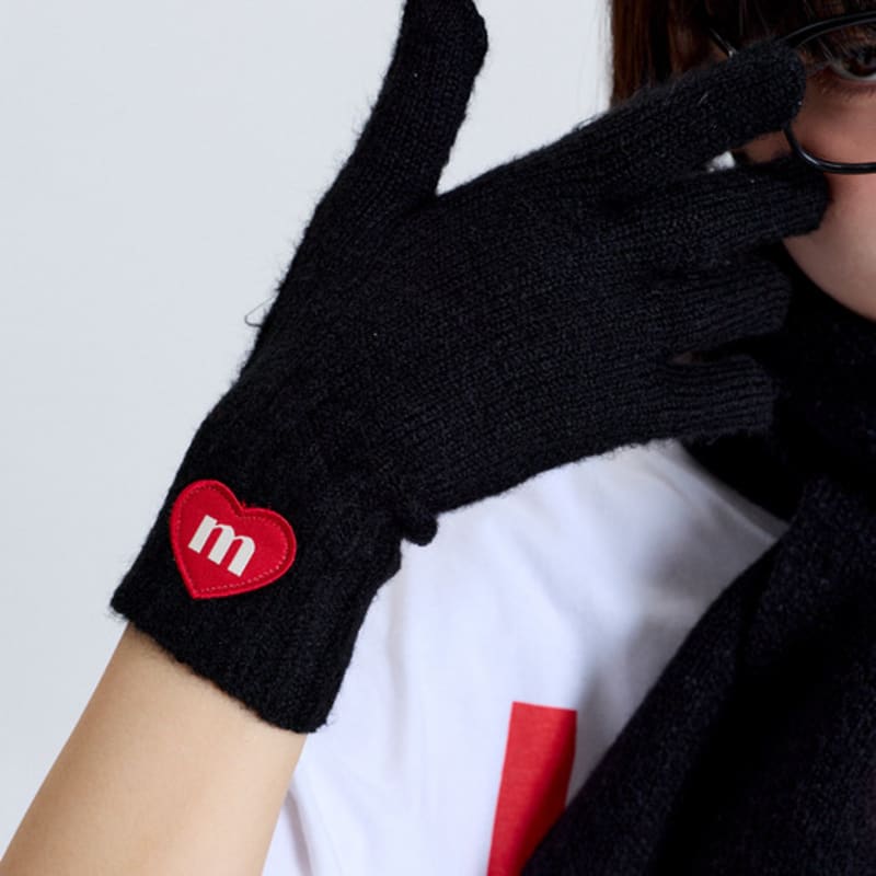 Macni LOVE M Strickhandschuhe Schwarz
