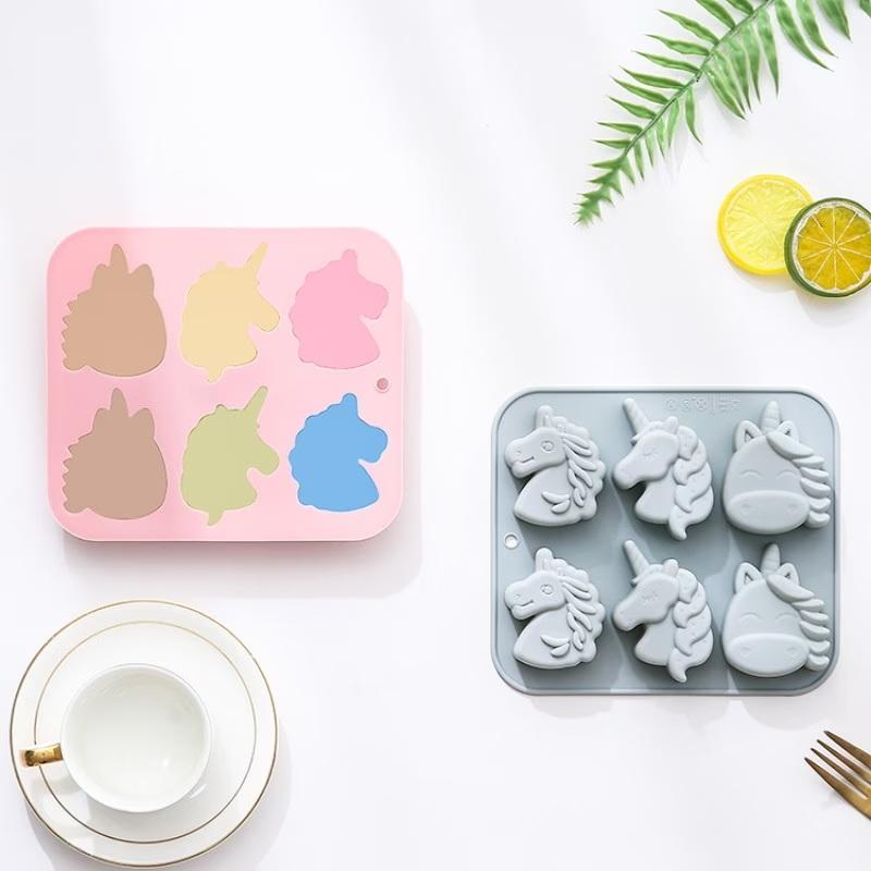6 Cavity 3D Different Pegasus-Shaped Silicone Mold Fondant Candy Chocolate Mould Handmade Soap Ice Cube Molds Cake Decoration