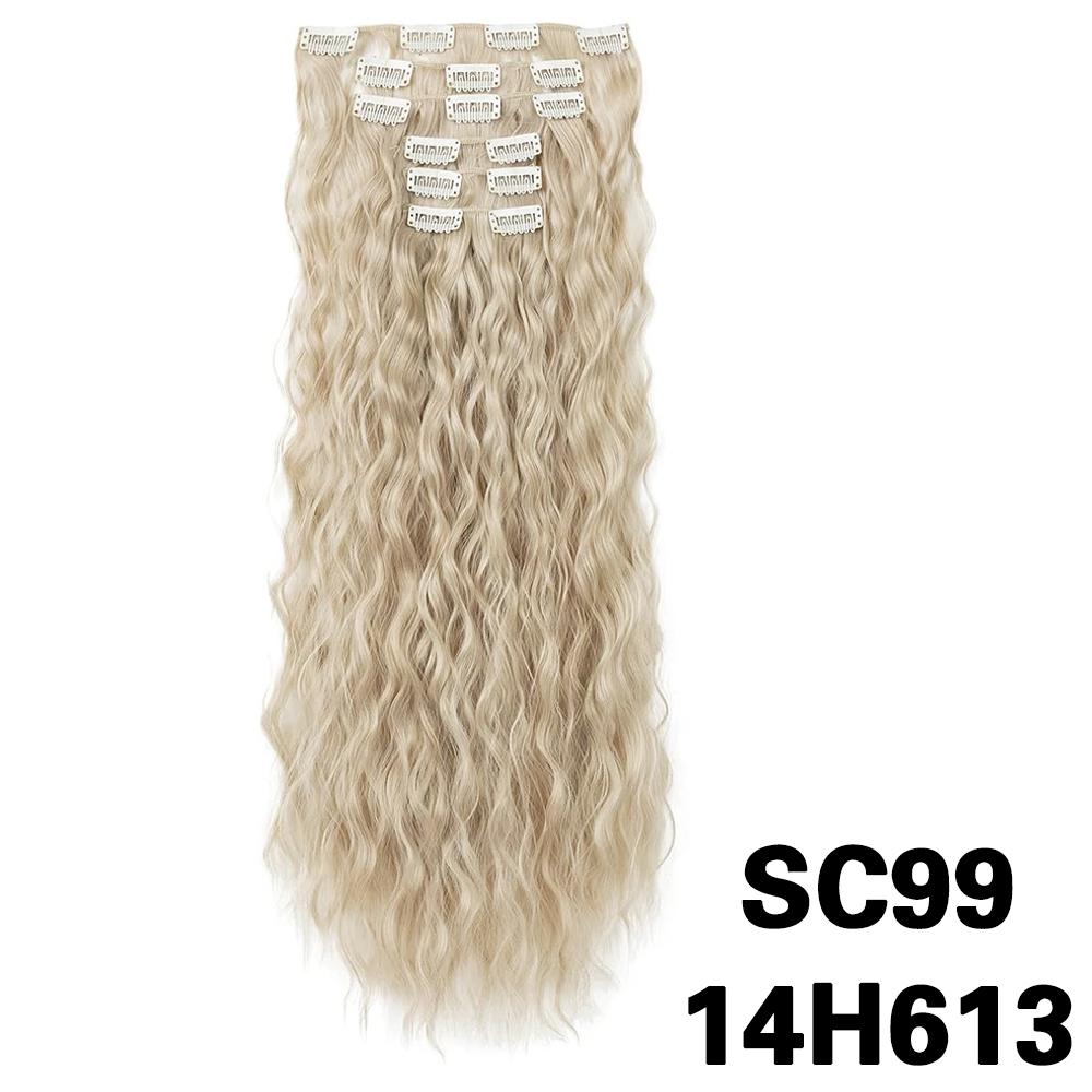 MISS WIG Synthetic Hair Clip In Long Curly Thick Hairpieces For Women Full Head Synthetic Hair Extensions Hairpieces