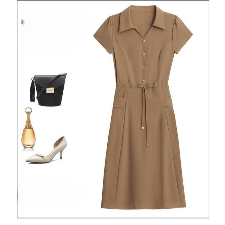 Robe d'été tendance pour mamans, coupe ample, taille nouée, élégante et amincissante, pour femmes d'âge moyen
