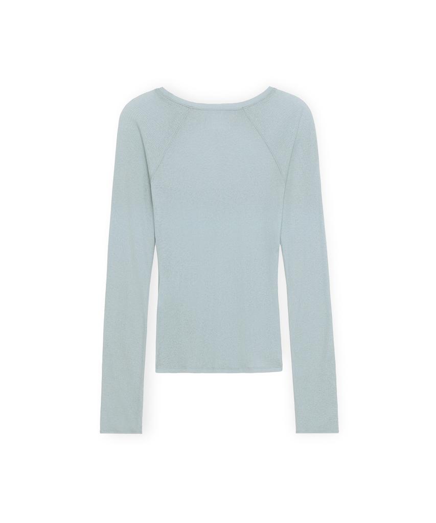 BROWNYARD W Sheer Long Sleeve, Light Blue