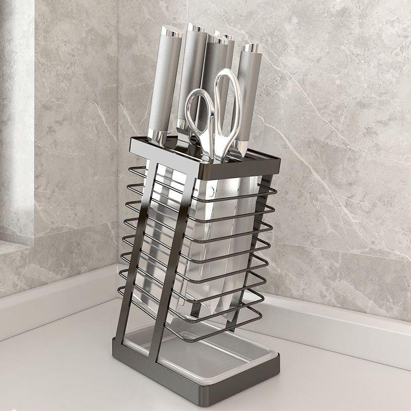 Knife Block Holder Stainless Steel Cutlery Drawer Organizer Tray Knives Utensil Rack Universal Knife Stand Organizer Kitchen Storage