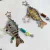 Portachiavi Pesce Fatto a Mano Ciondolo Decorativo per Borsa per Appassionati di Pesca Regali Ricordo Accessori Gioielli