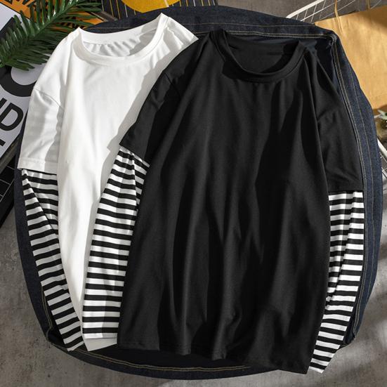 M Wardrobe Student Shirt Fake Two Piece O Neck Simple Casual Spring Top for School