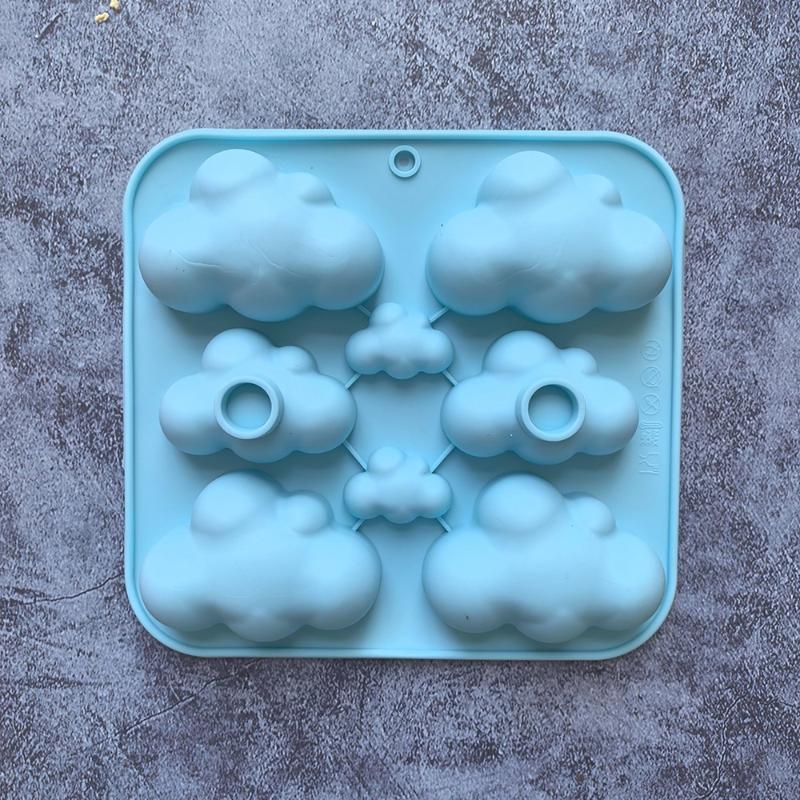 8-Cavity Cloud Shaped Silicone Mold for Candy Chocolate Pudding Dessert & Cake Baking Kitchen Tool for Candle And Soap Making