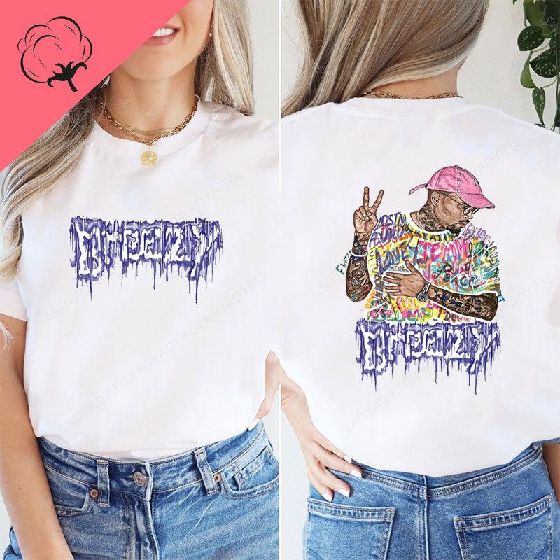 Chris Brown Breezy Bowl XX Tour 2025 T-shirt Camisa Rapper Hip Hop Streetwear Popmusik T-shirts Casual Bomull Vintage T-shirts