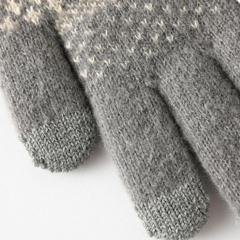 Thickened Winter Knitted Gloves Windproof Wool Gloves Fashion Cycling Gloves for Men Women