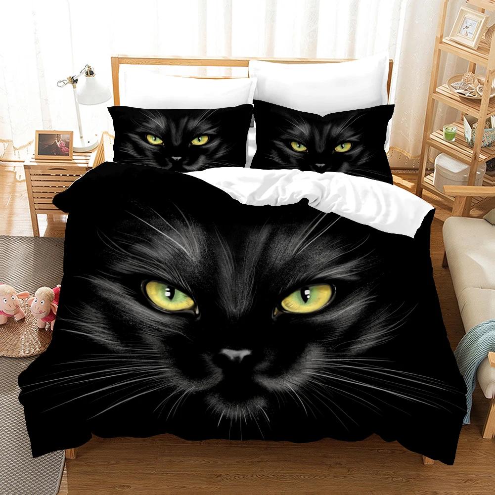 3PCS Single-sided Printed Bedding Set Comforter Funny Cute Pet Duvet Bedding Cover Pillows Comfortable Bedspreads For Kids Teens