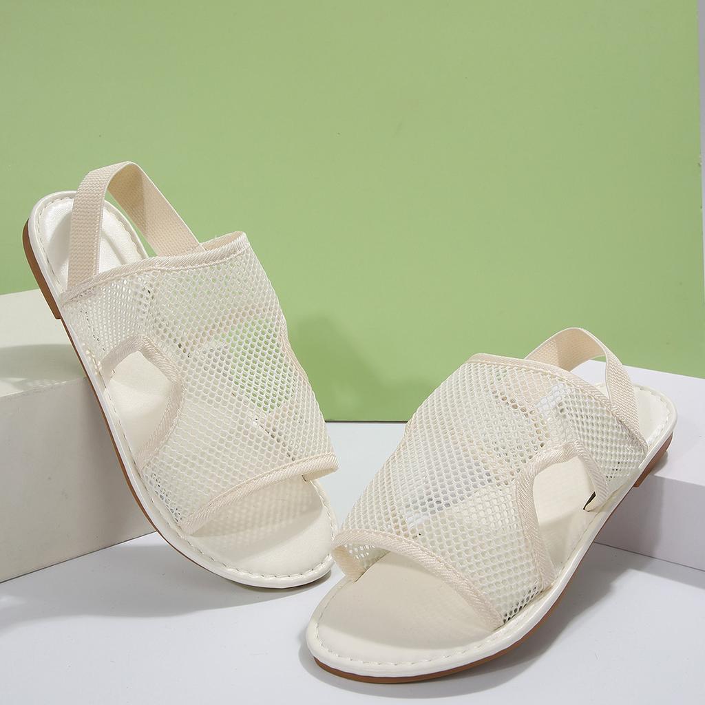 Large Size Sandals Women'S Summer New Flat-Bottomed Breathable Mesh Sandals European And American Cool Slippers