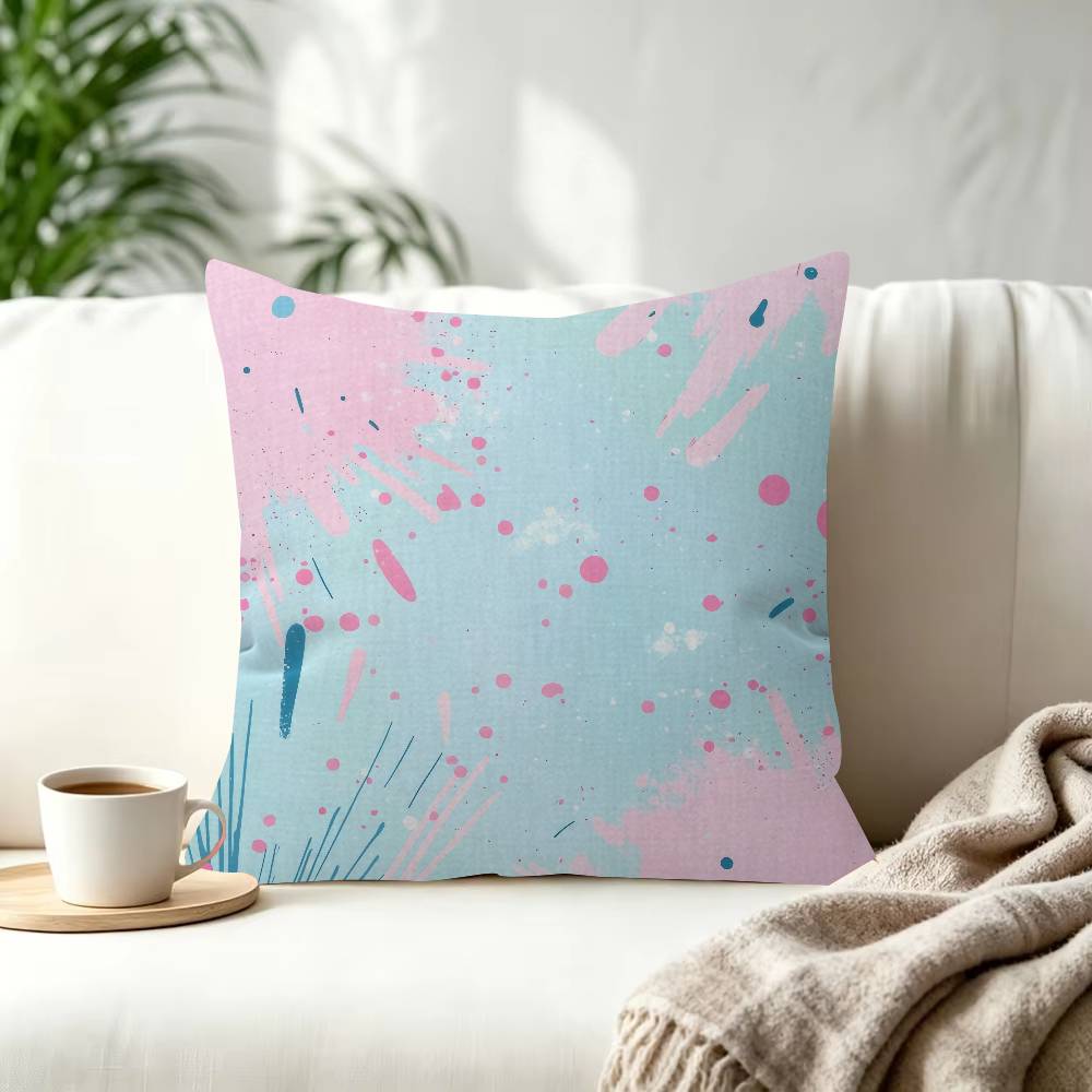 Light Pink Paneling Beauty Decorative Polyester Throw Pillow Cover Square Suitable for Home Office Coffee Shop Decor