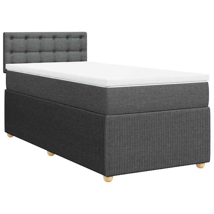 Maison Exclusive - Sommier à lattes de lit avec matelas Gris foncé 80x200 cm Tissu
