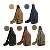 1pc Men's Camping Canvas Chest Bag, Solid Color Wear-resistant Large Capacity Chest Bag