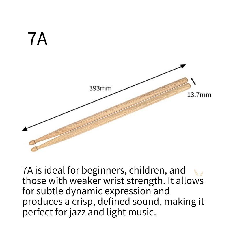 1 Paar 5A/7A Ahorn-Holz importiert aus Kanada Schlägel Ideal für Alle Altersgruppen Langlebige Übungs Drumsticks für Jazz und Percu