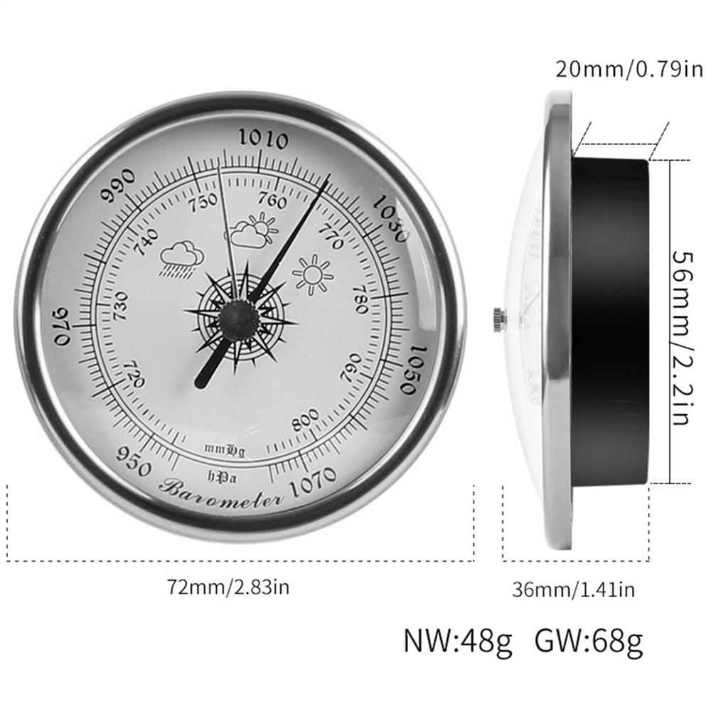 High Precision Barometer 70mm Barometer Weather Indicator Weather Station Pressure Gauge for Home Marine Fishing Camping