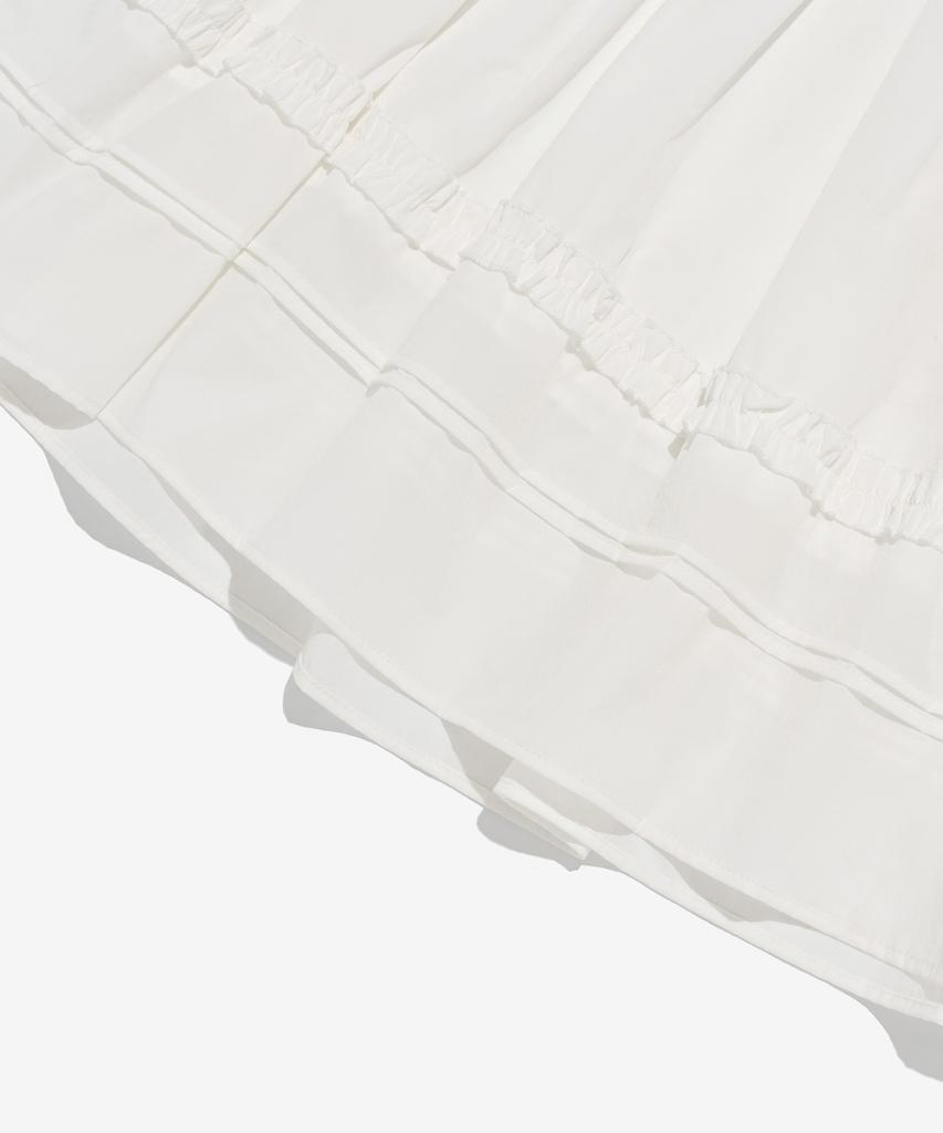Cargo Bros For Woman Frilled Elastic Long Skirt (White)