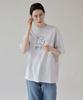 Keullaepeu Puppy Round Short Sleeve T-Shirt_White Melange