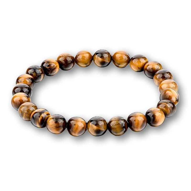 Bedelarmband Natuursteen Kralen 6/8/10mm Vulkanisch Lava Tijgeroog Kralen Elastische Armbanden Voor Mannen Vrouwen Sieraden pulsera hombre