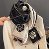 Winter Promotion Womens Fashion Luxury Warm Scarf Shawl Small Fragrance Printed Cloak Cashmere Material Thickened Shawl Women&S