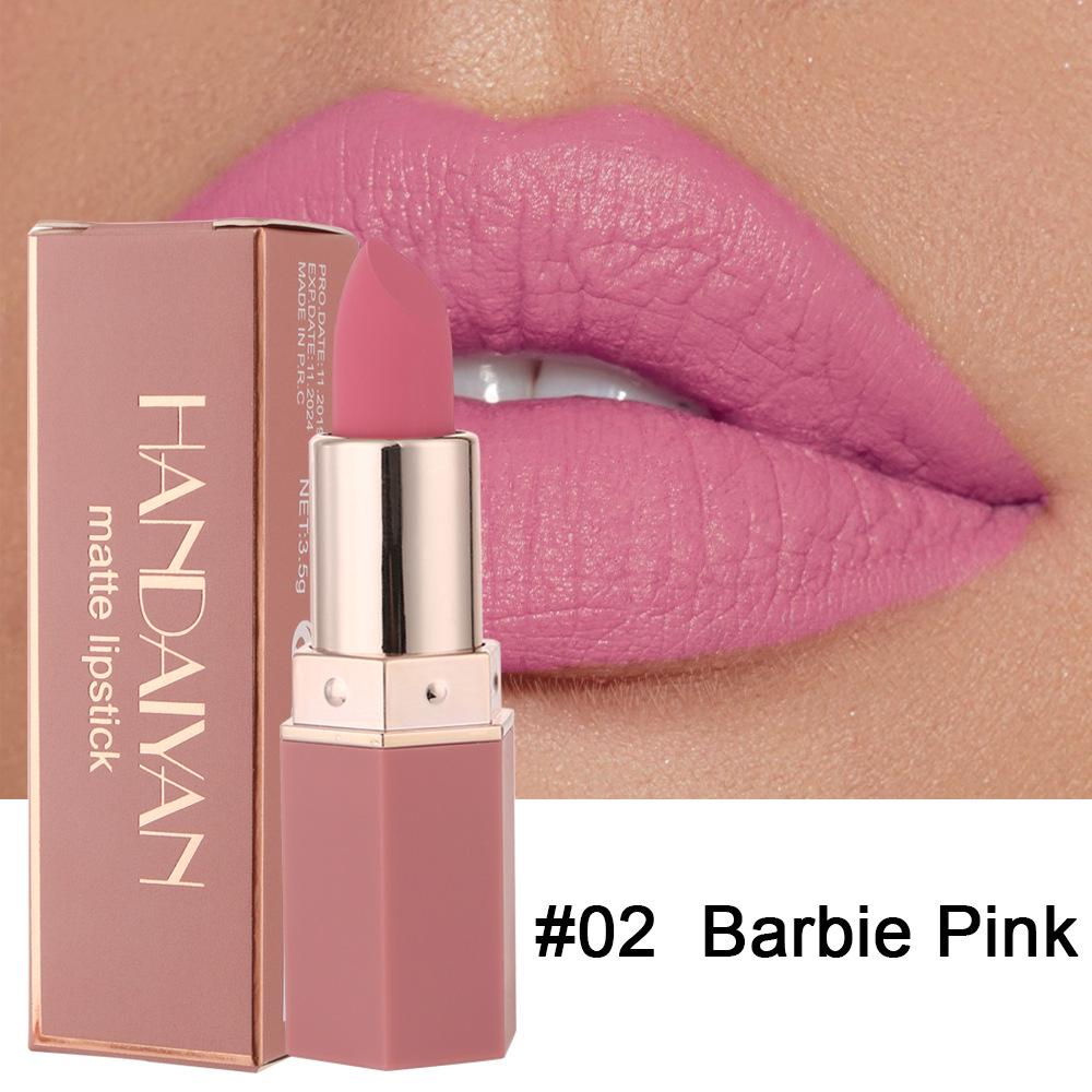 HANDAIYAN Lip Gloss Hexagonal Matte Cup, Red European and American Waterproof Nourishing Lipstick Lip Glaze