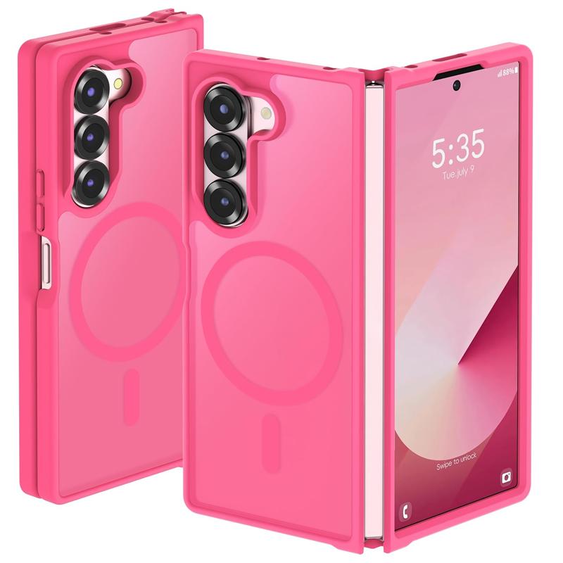 Factory Price Translucent Shock Absorbing Magnetic Shockproof Armor Flip Phone Back Cover for Galaxy Z Fold 7 5G 6 8 Wide