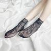Anti-Geruch Sexy Schwarze Seide Atmungsaktiv Fischernetz Spitze Kurze Socken Jacquard Schwarz Kurze Strümpfe Damen Dünner Stil Romantische Socken