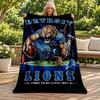 Detroit Lions Blanket Flannel Blanket Soft Cozy Plush Throw for Sofa Bed Lightweight Home Decoration Gifts for Christmas Various Holidays