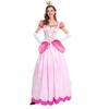 Princess Peach Costume Women Cosplay Party Halloween Masquerade Dress Up Clothing for Women Pink Fancy Dress