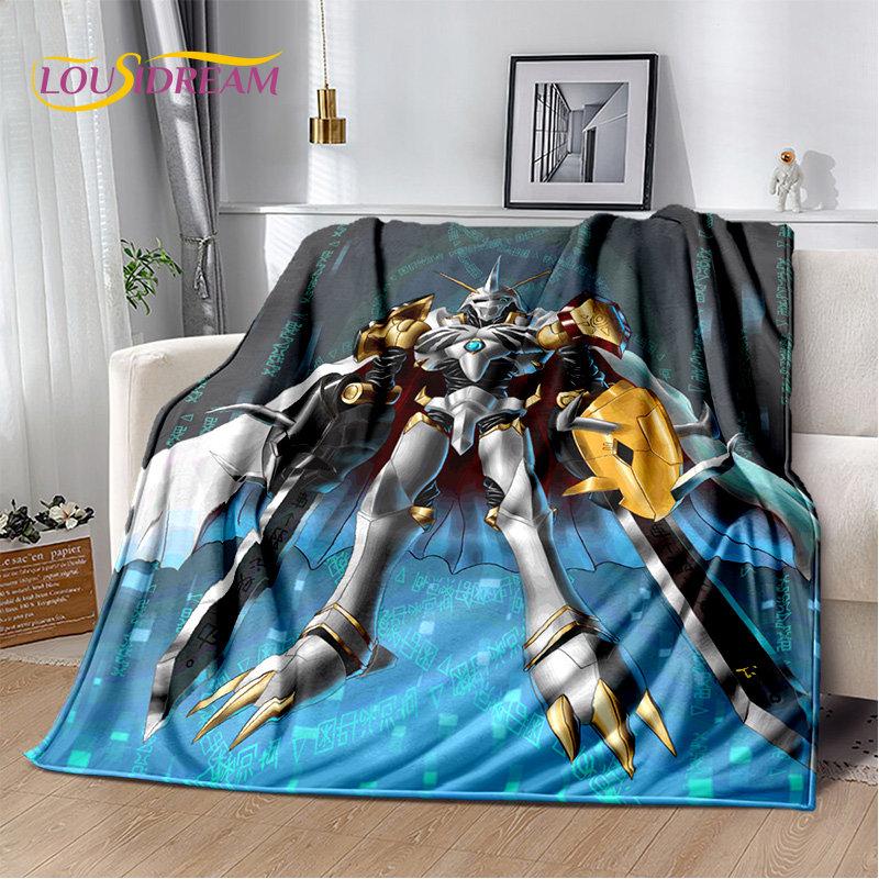 Cartoon Digimon Adventure Monster Soft Plush Blanket,Flannel Blanket Throw Blanket for Living Room Bedroom Bed Sofa Picnic Cover