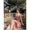 Prosperous Temperament, Thin, High-end Tie-dye New Chinese Dress, Fairy Seaside Vacation Dress