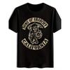 Men's Sons of Anarchy Official TV Show T-Shirt - SAMCRO Emblem & California Biker Logo with Crossed Guns & Skull Design, Breathable Short Sleeve Tee