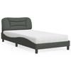 Vidaxl Bett mit Matratze, Dunkelgrau, 100x200 cm, Stoffbezogen
