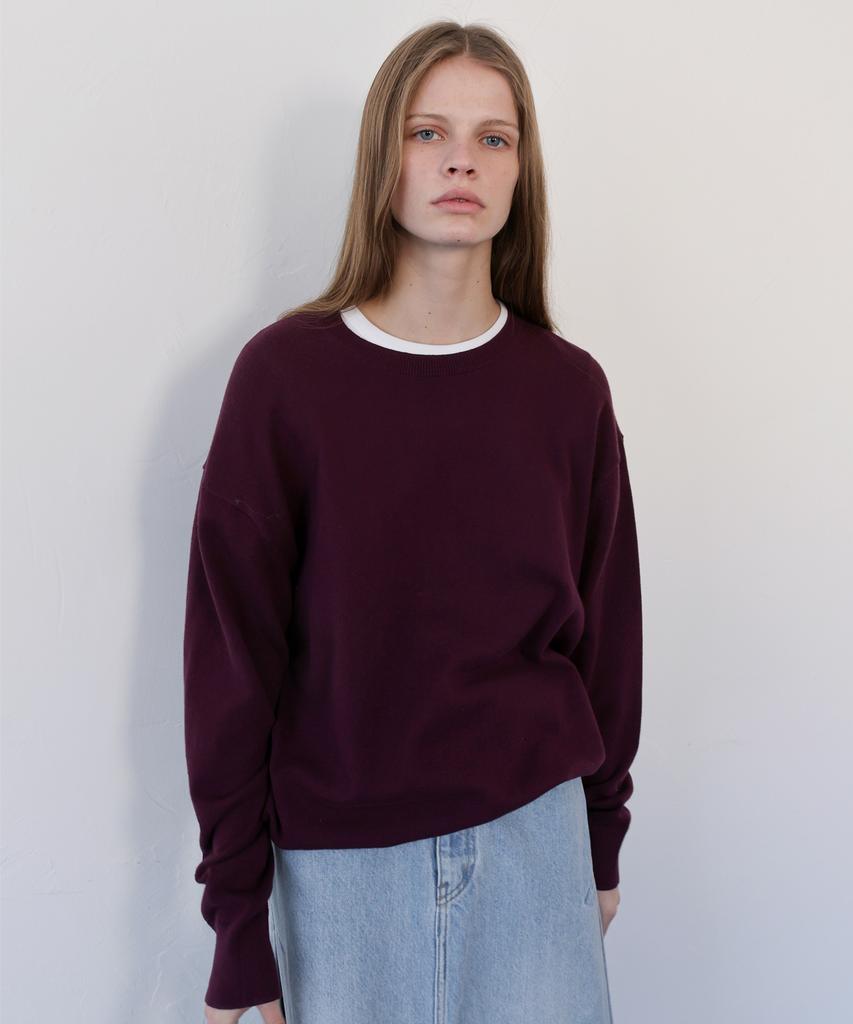 Leuba All-Day Cotton Round Knit - Plum
