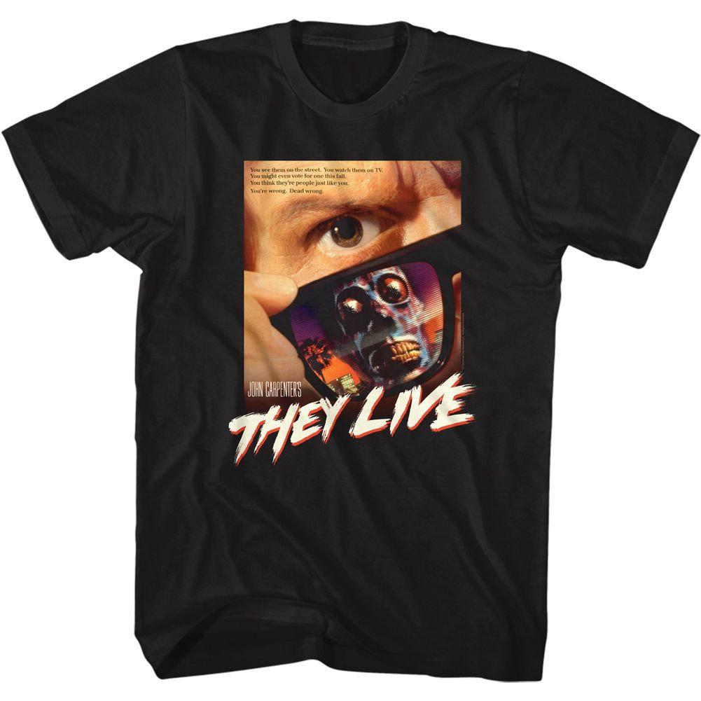 They Live Poster Black Adult TShirt Summer Mens and Womens Loose and Breathable Tshirt Top