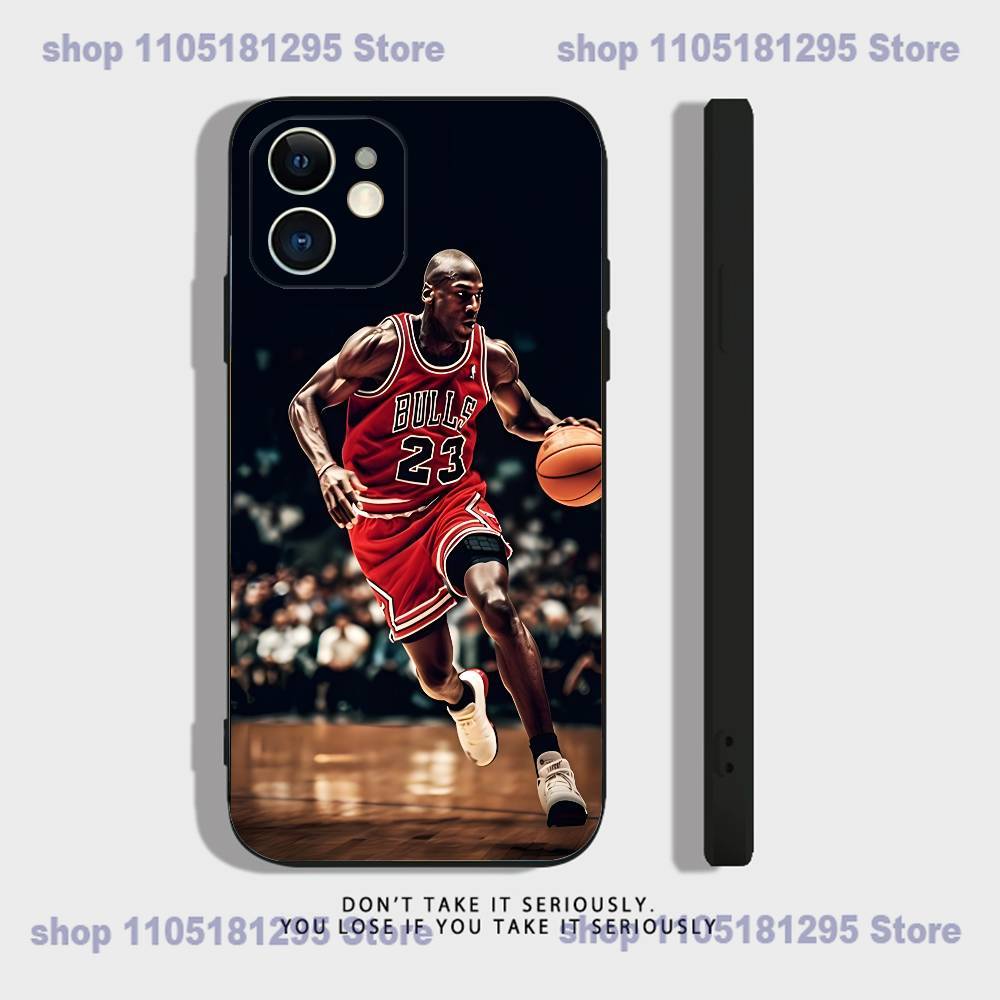 Basketball Phone Case For iPhone 17,16,15,14,13,12, J-Jordan 23,11,X,XR,XS,Plus,Mini,Pro,Max Soft Black Shockproof Cover
