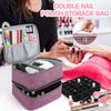 Nail Polish Carrying Organizer Bag Large Capacity Two Layers Design Zipper Closure Nail Dryer Storage Case Container