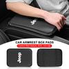 Tapetes para Caixa de Apoio de Braço de Carro Couro Capas para Console Central Acessórios Para Jeep Renegade Wrangler JK JL Grand Cherokee Compass Patriot etc