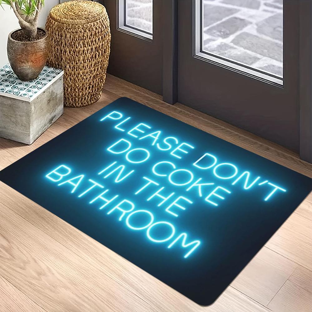 Modern Pop Typography Carpet Mat Rug Quote Arrow Cork Home Decoration Bathroom Entryway Brown Black Gray Green Yellow White