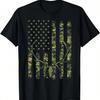 Hunter Deer Skull US Flag Camouflage Shirts, Unisex's Hunting T-Shirt.Jpg