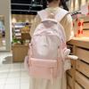 Schoolbag New Japanese Small Fresh Backpack Vertical Strip Bow High Value Junior High School Students Large Capacity Schoolbag Women