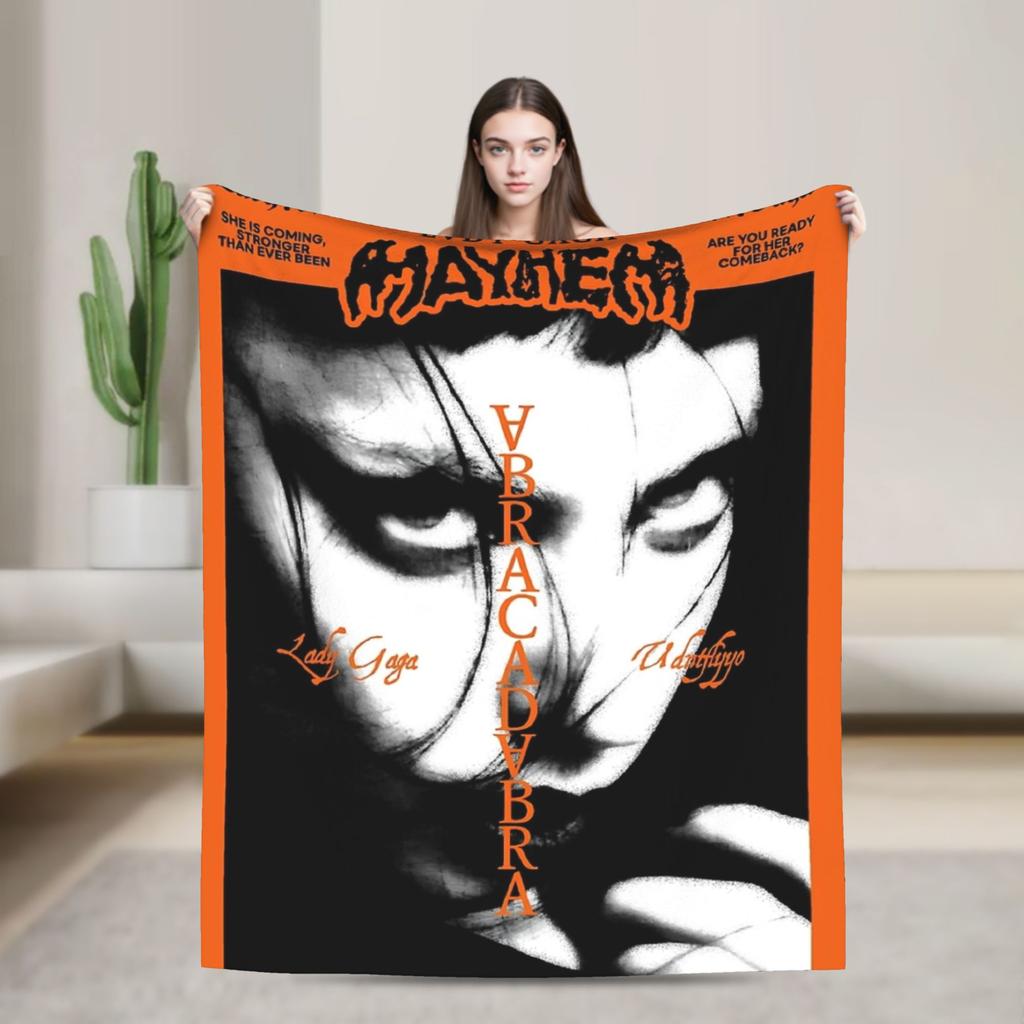 Lady Gaga Mayhem Coming Blankets Flannel Warm Throw Blankets for Home Couch Bed Rug
