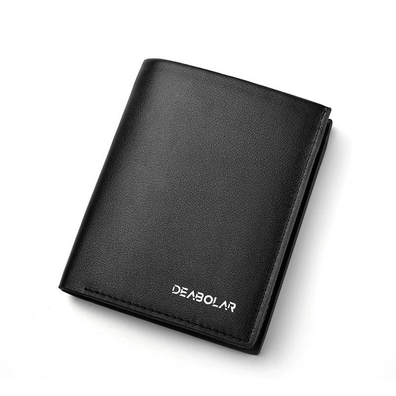 Leather Mens Wallet Premium Product Wallets For Man Short Black Wallet Portefeuille Homme Short Purses
