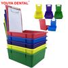 10 Stück Dental Labor Aufbewahrungsbox Zahnmedizin Form Trennbox Kunststoff Arbeitswanne Tablett Werkzeug Wendebehälter Mit Metallclip Halter