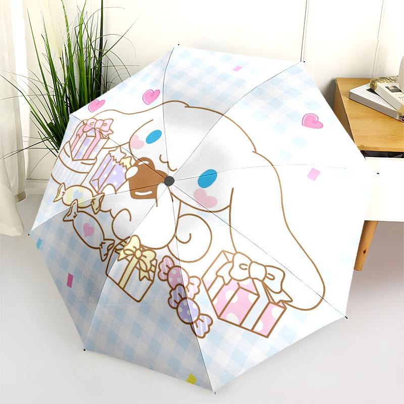 Σχέδιο Cinnamoroll, αυτόματο αναδιπλούμενο ομπρέλα, φορητό και αναδιπλούμενο σχέδιο, 8 ακτίνες, ένα χριστουγεννιάτικο ή γενεθλίων δώρο.