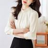 Autumn Chiffon Shirt Silk Satin Shirt Women's Long Sleeved Top Blouses & Shirts