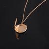 316L Mirror Stainless Steel Glossy Round Photo Box Necklace Photo Geometric Photo Box Necklace 45CM Female