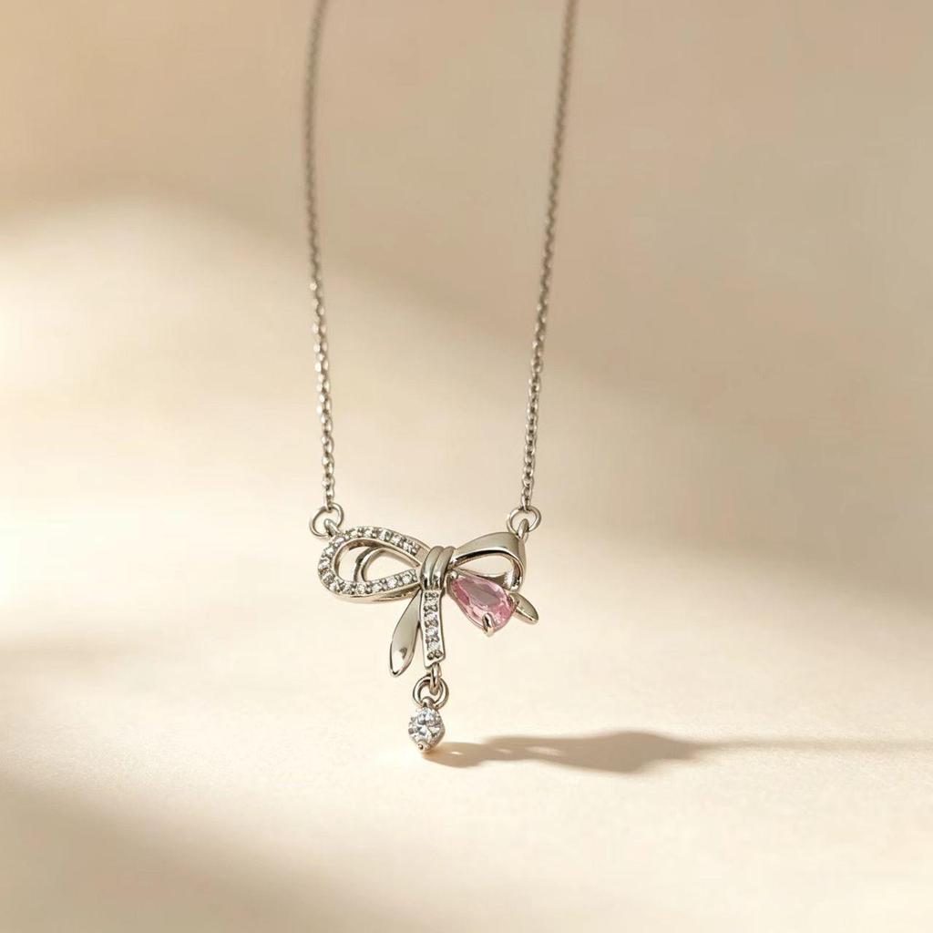 Elegant Cat Pendant Necklace: Fresh Design with Micro-Set Zircons for Women - Light Luxury & High-End Feel; Perfect Clavicle Chain Accessory.