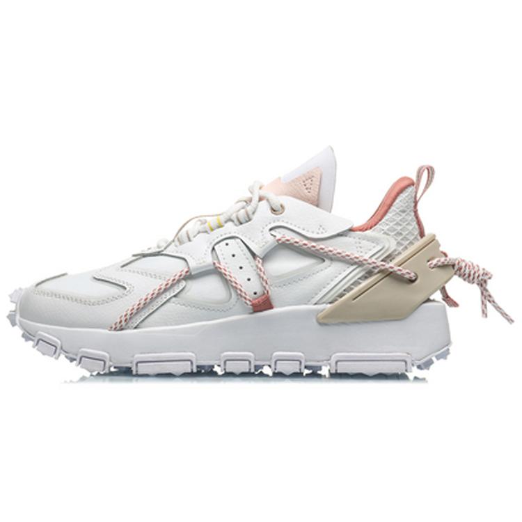 Li Ning CF Cushioning Slip Resistant Abrasion Resistant Low Top Sports Casual Shoes Women's White AGCQ268-3