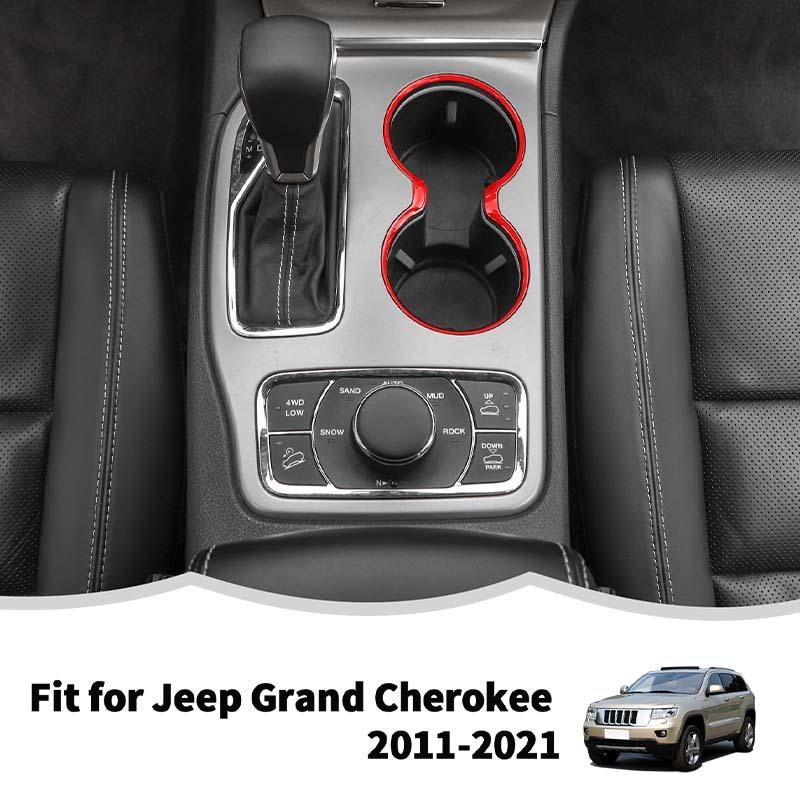 ABS-Front-Getränkehalter-Dekorationsabdeckungsaufkleber passend für Jeep Grand Cherokee 2011–2021, Innenausstattung